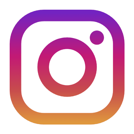 Colorful Instagram logo with gradient hues of purple, pink, and orange.