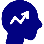 Silhouette head with growth arrow