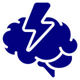 Brain with lightning bolt icon