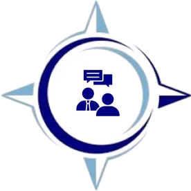 Chat icon with compass design